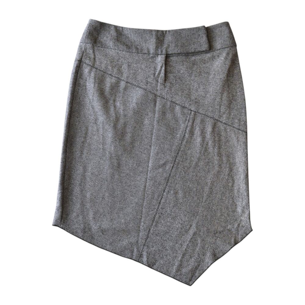 Y2K Wool Asymmetrical Midi Skirt - Size 6 - Made in USA